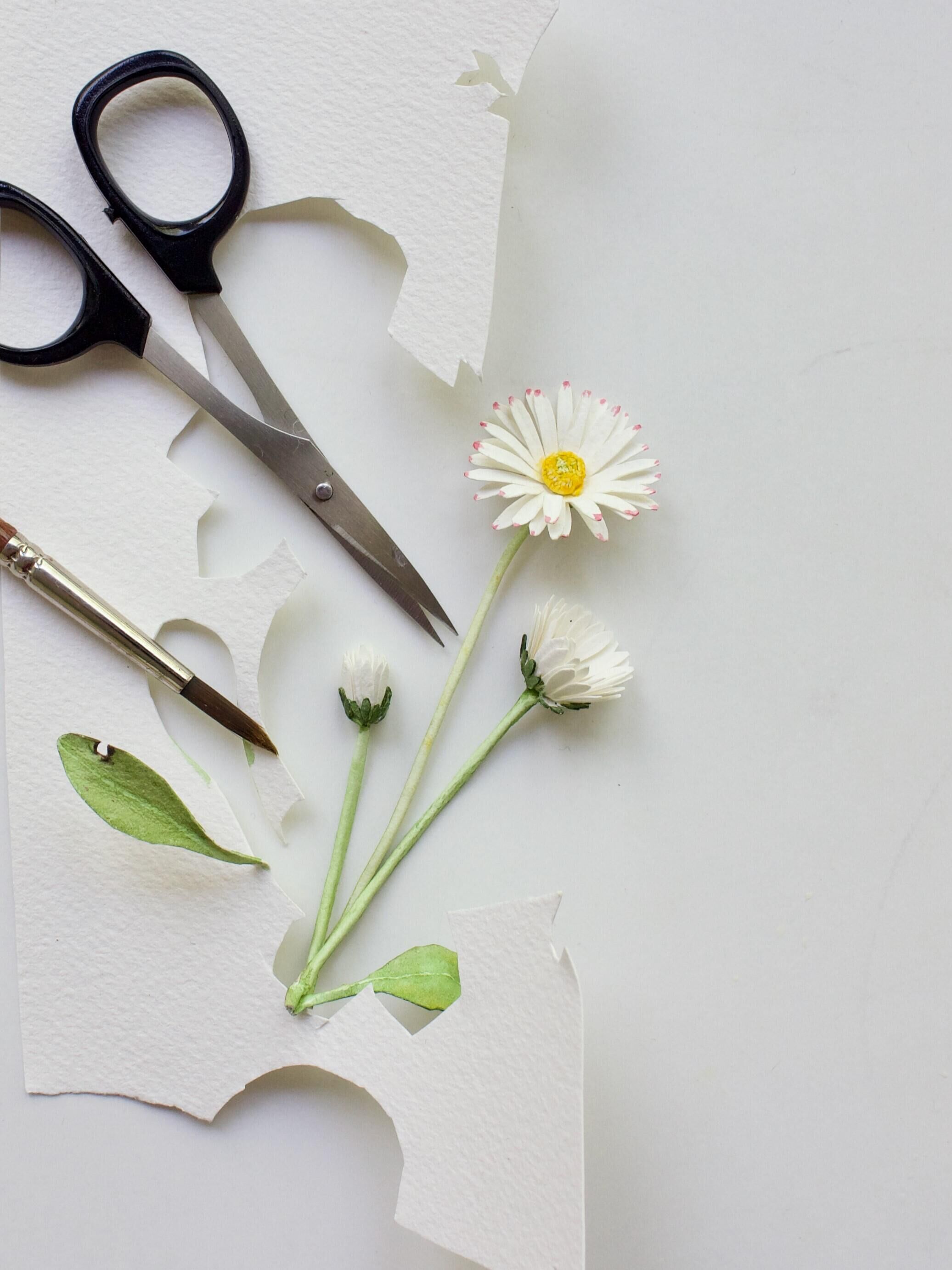 Workshop levensechte bloemen van papier: madeliefje (Uitverkocht)
